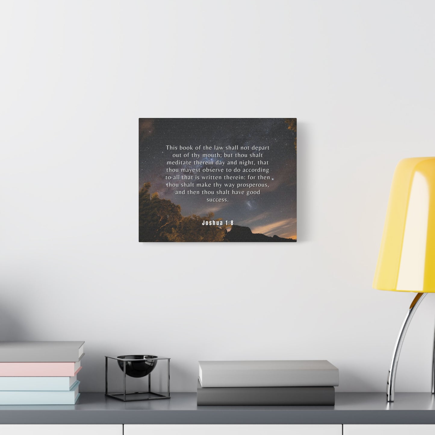 Scripture Canvas Good Success Joshua 1:8 Christian Wall Art Bible Verse Print Ready to Hang