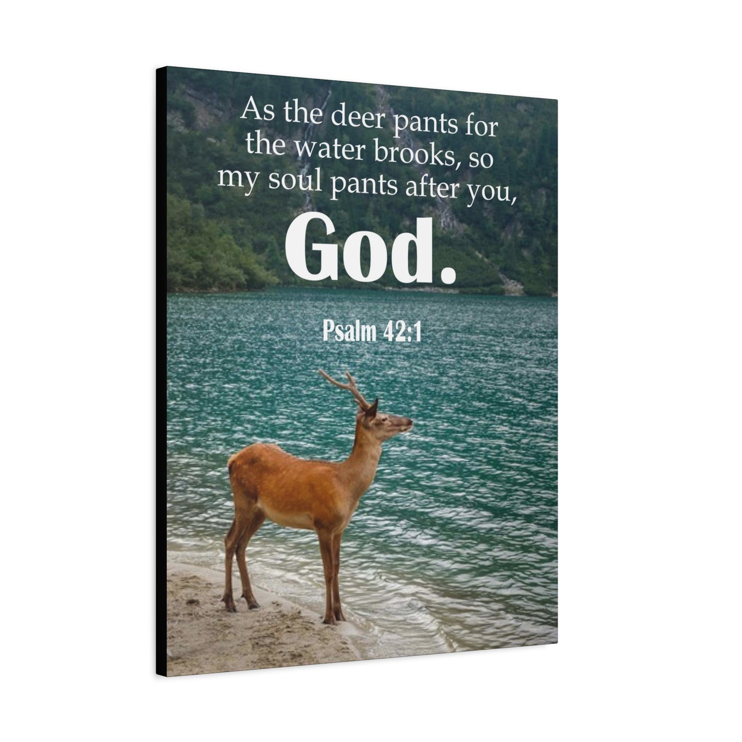Scripture Canvas Soul Pants Psalm 42:1 Christian Wall Art Bible Verse Print Ready to Hang