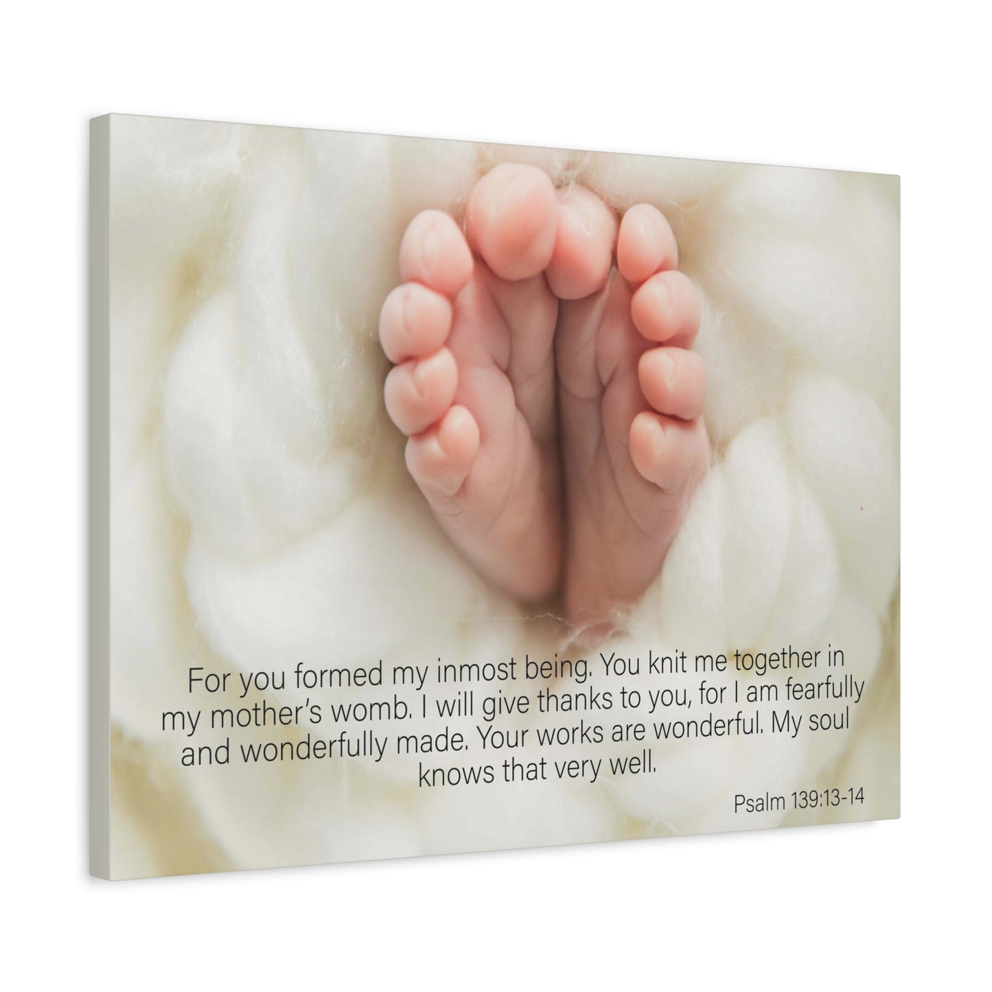 Bible Verse Canvas Fearfully and Wonderfully Made Psalm 139:13-14 WEB Wall Art Christian Home Decor