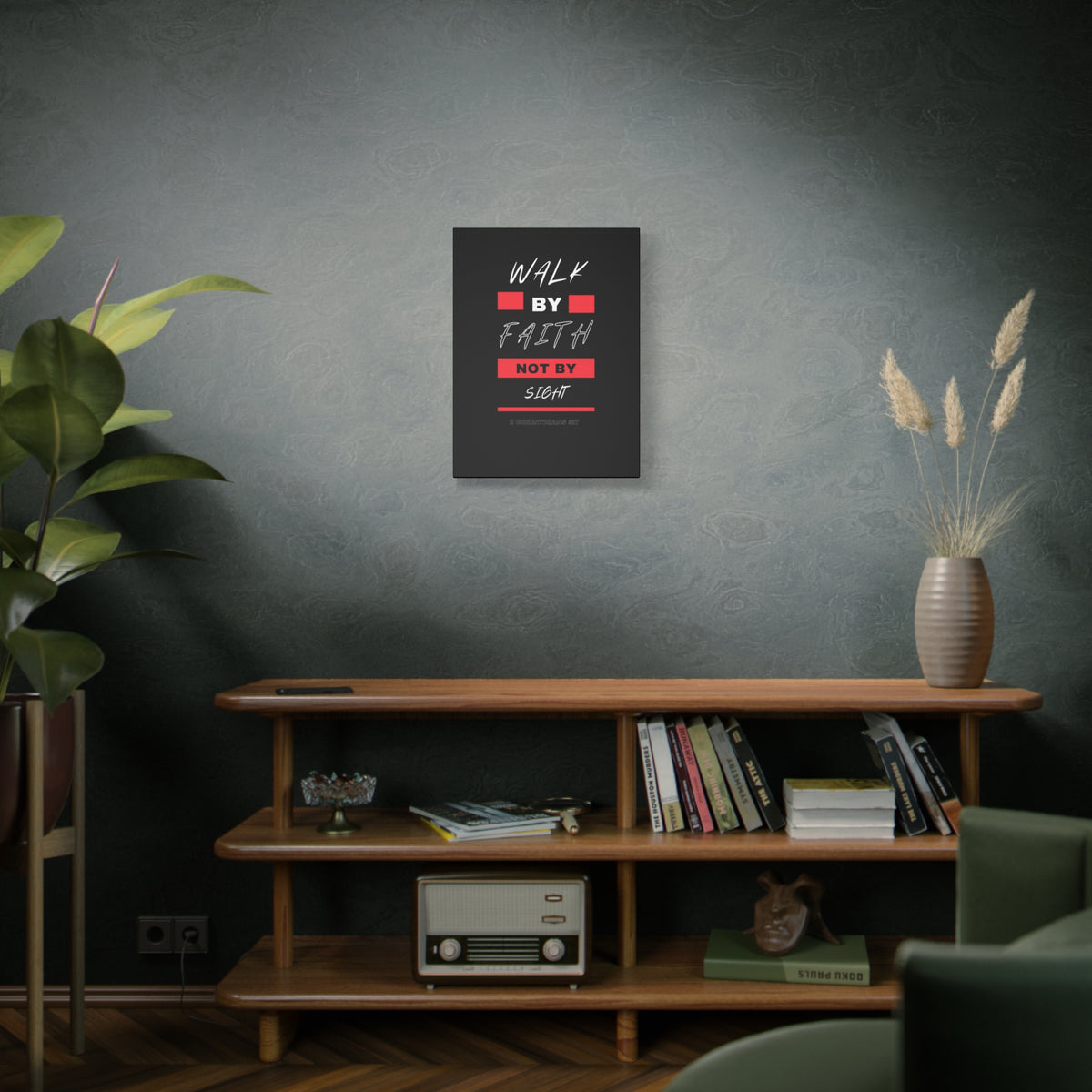Scripture Canvas Walk By Faith 2 Corinthians 5:7 Christian Wall Art Bible Verse Print Ready to Hang