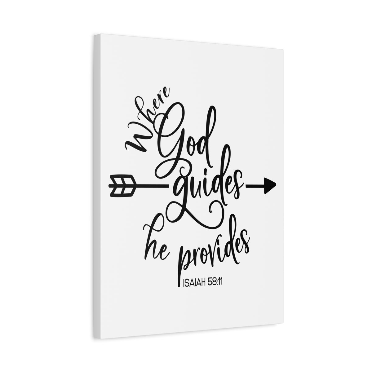 Scripture Canvas Where  God Guides Isaiah 58:11 Christian Wall Art Bible Verse Print Ready to Hang