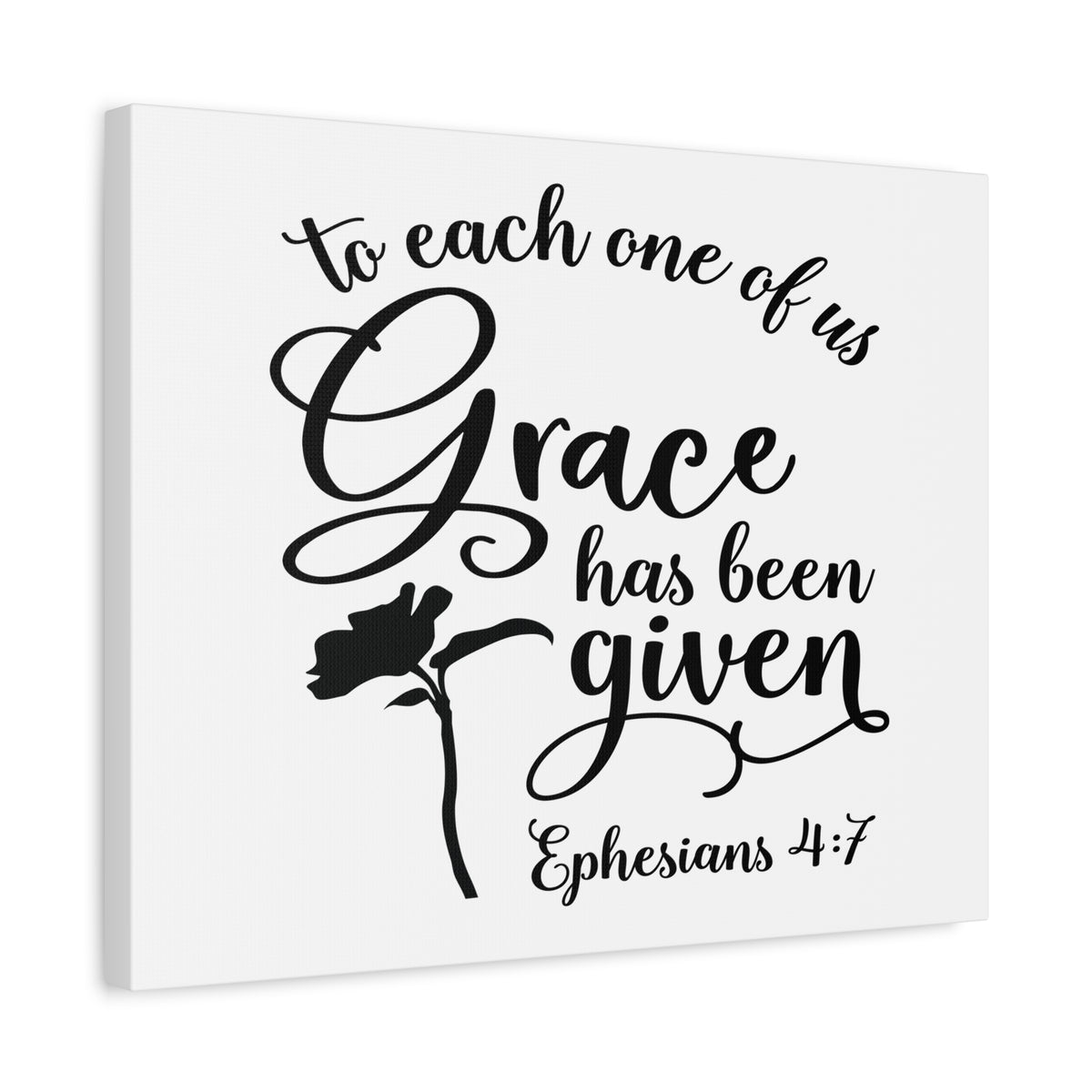 Scripture Canvas Grace Has Been Ephesians 4:7 Christian Wall Art Bible Verse Print Ready to Hang