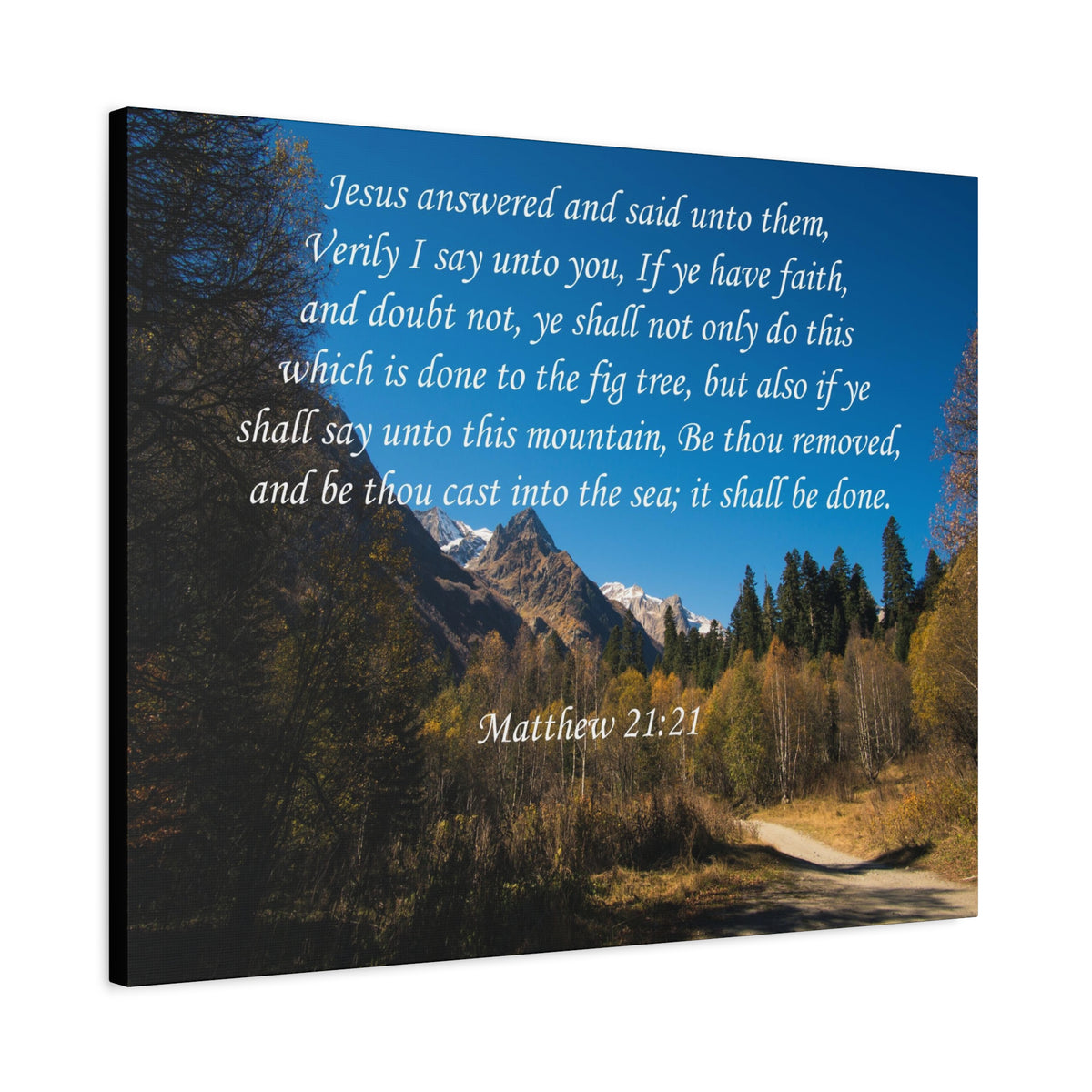 Scripture Canvas It Shall Be Done Matthew 21:21 Christian Wall Art Bible Verse Print Ready to Hang