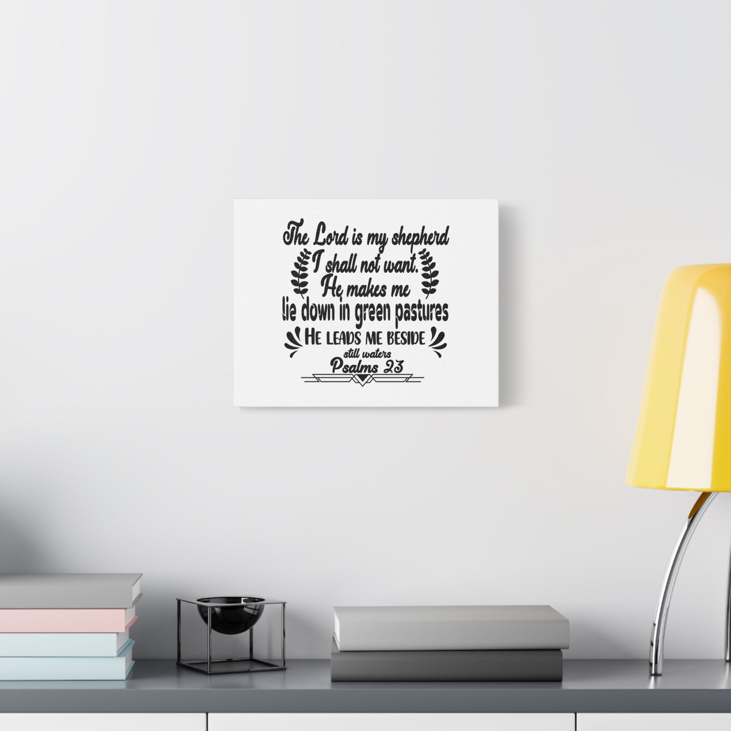 Scripture Canvas The Lord Is My Shepherd Psalm 23 Christian Wall Art Bible Verse Print Ready to Hang