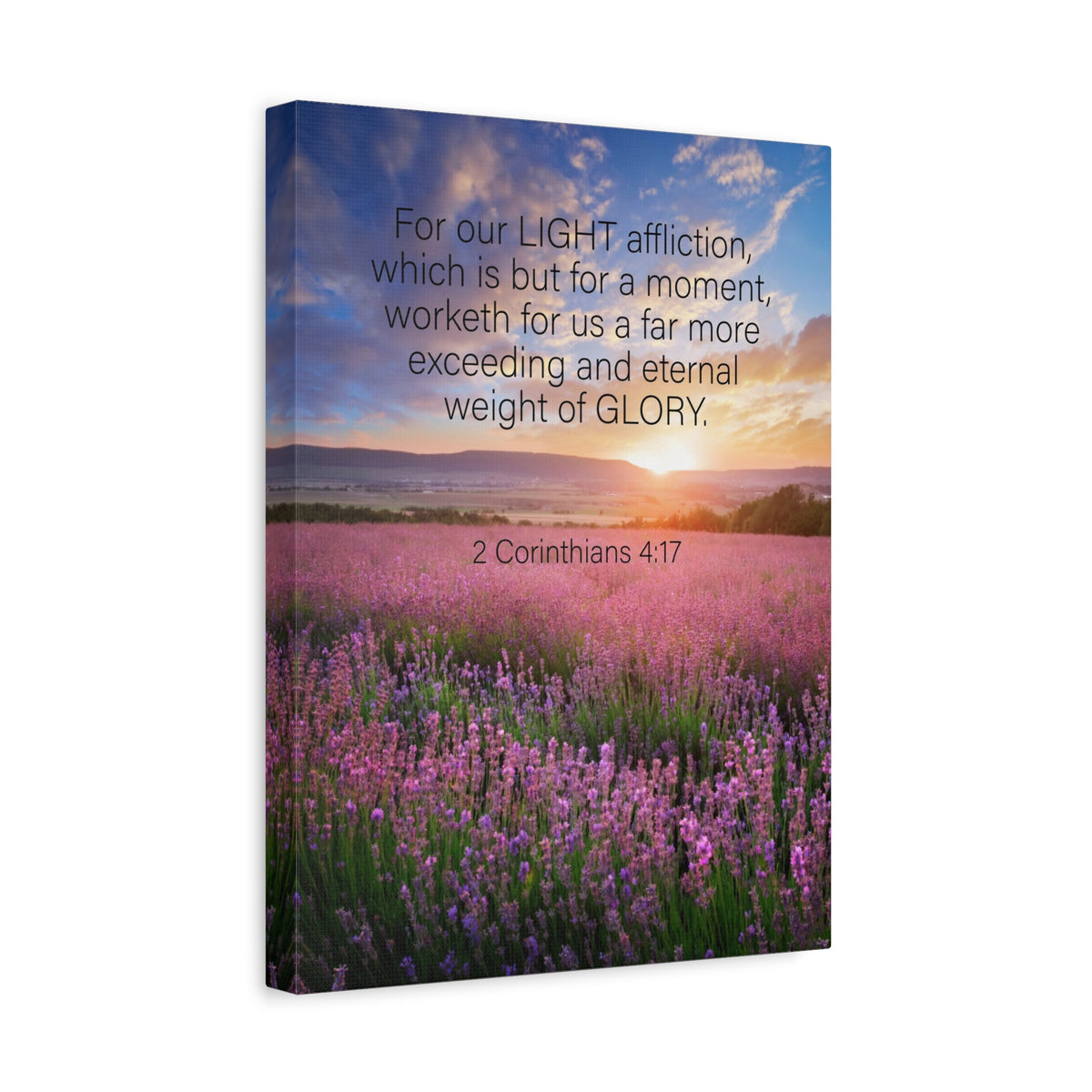 Scripture Canvas Eternal Glory 2 Corinthians 4:17 Christian Wall Art Bible Verse Print Ready to Hang