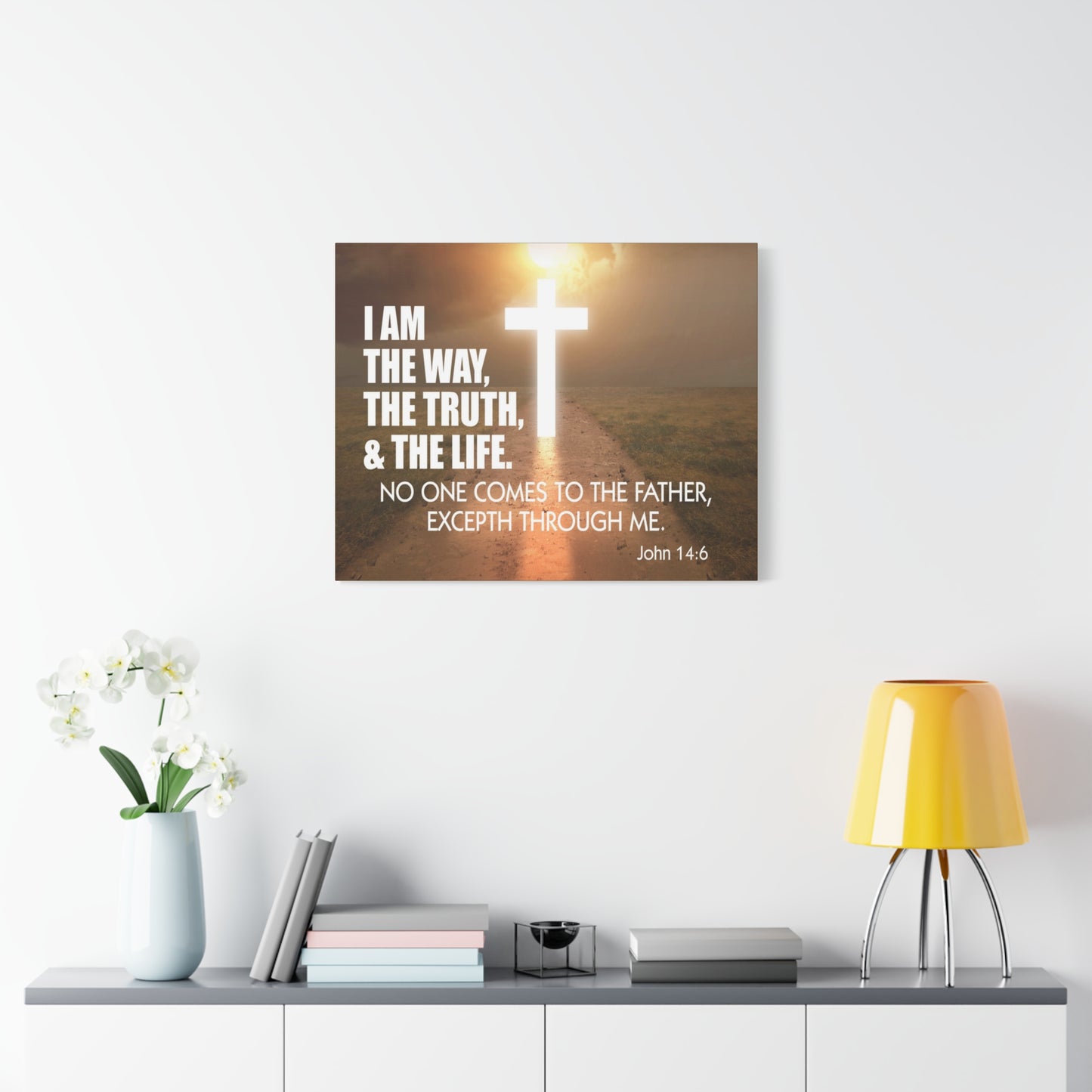Bible Verse Canvas I Am The Way John 14:6 Wall Art Christian Home Decor