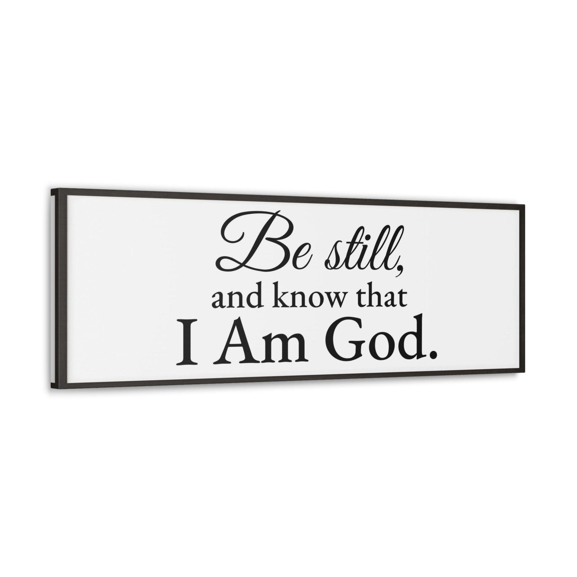 Scripture Walls Be Still Psalm 46:10 White Bible Verse Canvas Christian Wall Art Ready to Hang Unframed-Express Your Love Gifts