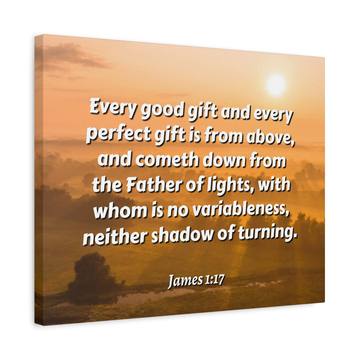 Scripture Canvas Father Of Light James 1:17 Christian Wall Art Bible Verse Print Ready to Hang