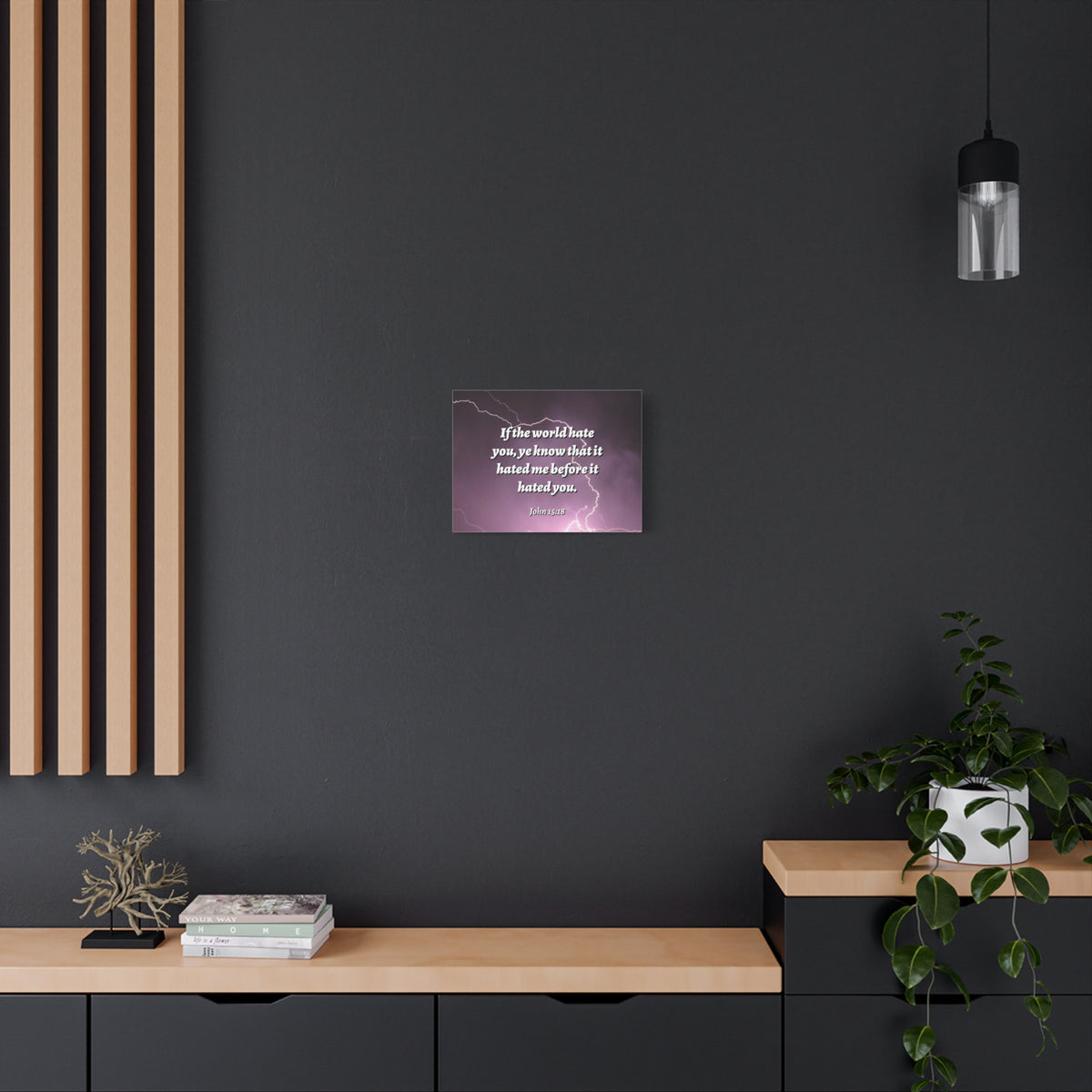 Scripture Canvas The World John 15:18 Christian Wall Art Bible Verse Print Ready to Hang