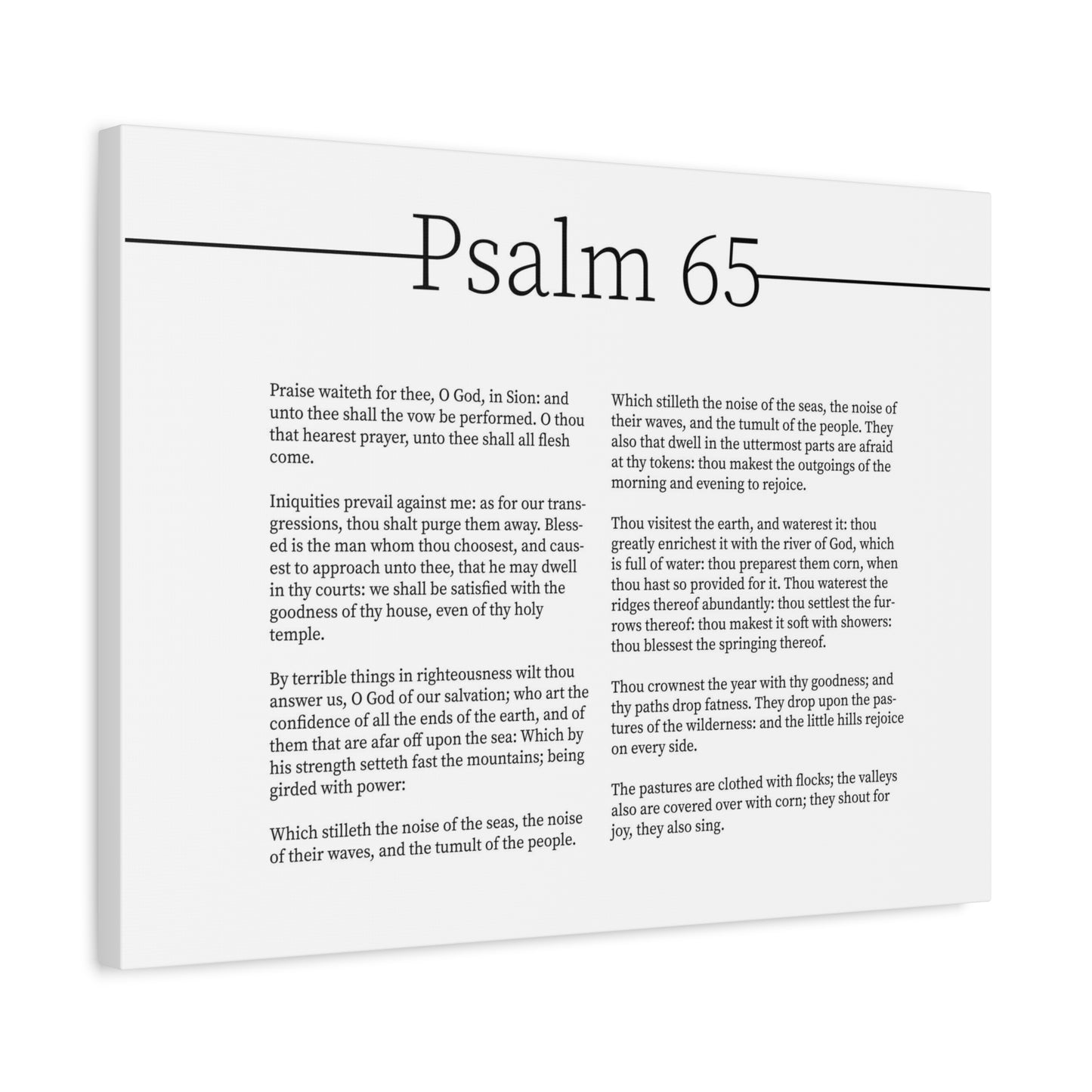 Scripture Canvas God Of Blessings Psalm 65 Christian Wall Art Bible Verse Print Ready to Hang