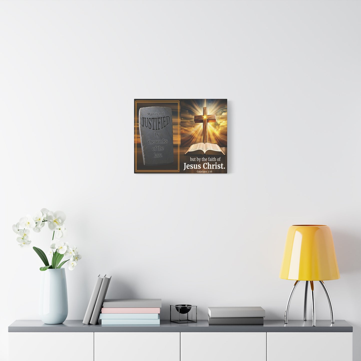 Scripture Walls Galatians 2:16 Faith & Law Bible Verse Canvas Christian Wall Art Ready to Hang Unframed