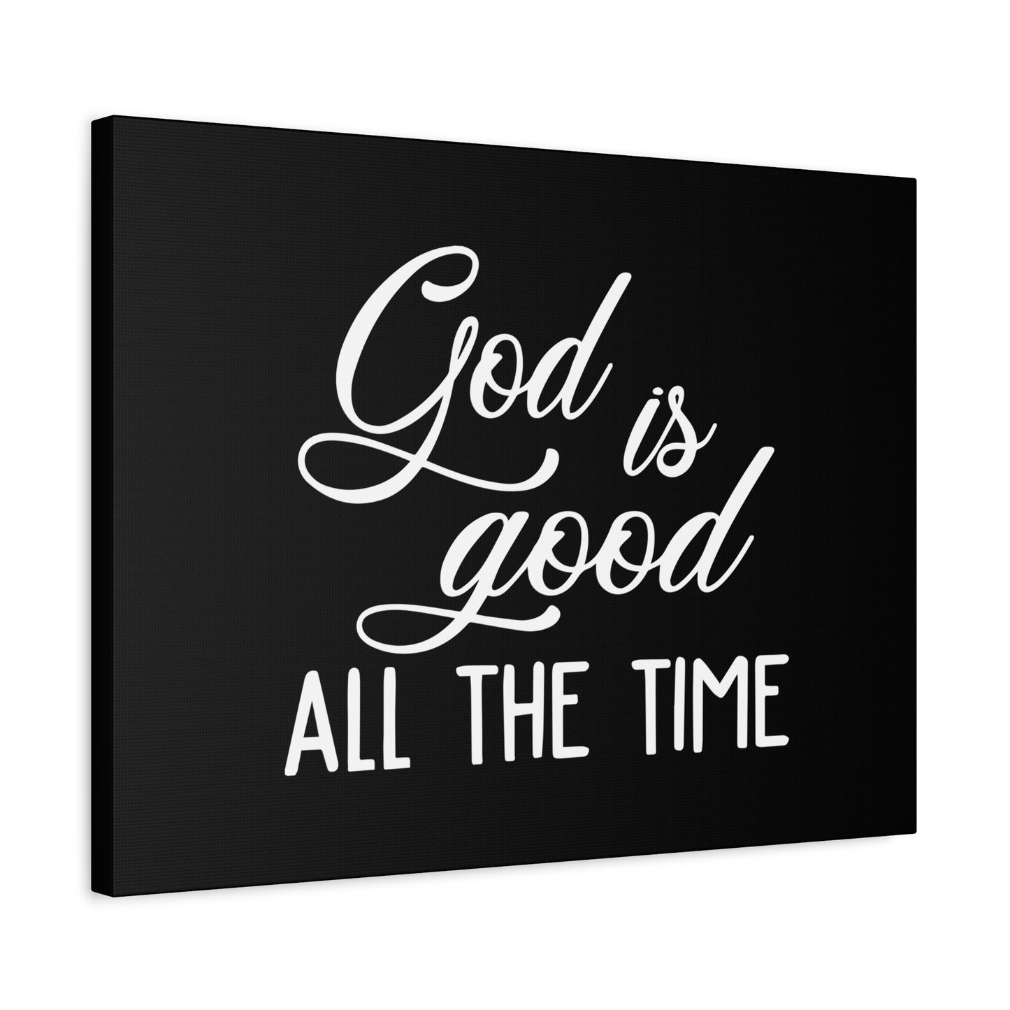 Scripture Canvas God Is Good All The Time Psalm 100:5 Black Christian Wall Art Bible Verse Print Ready to Hang
