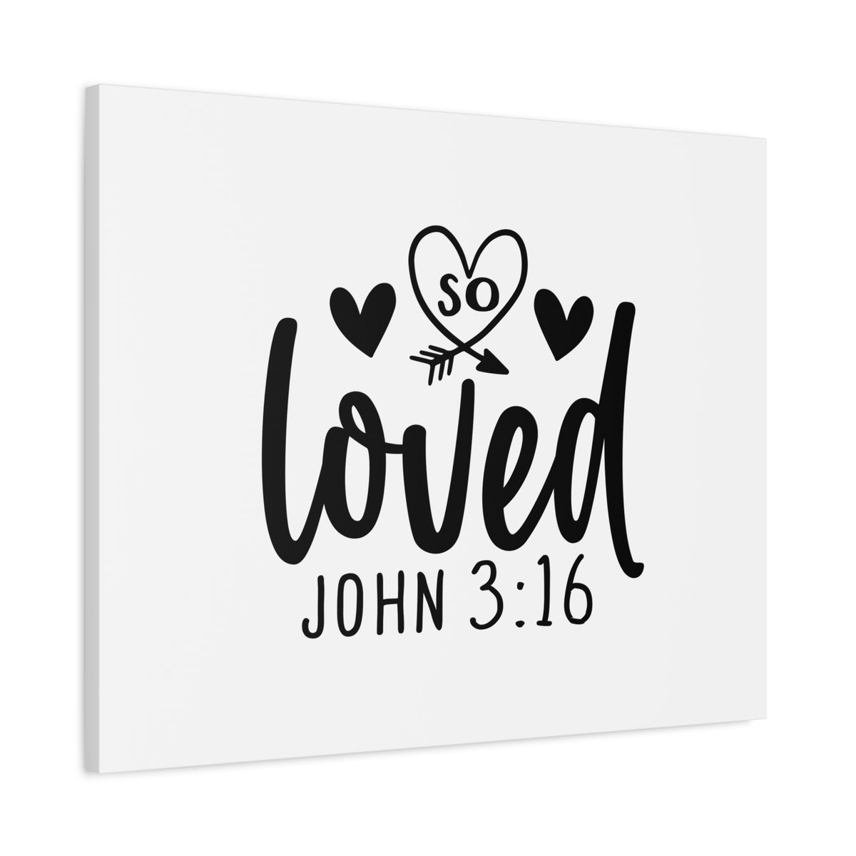 Scripture Canvas So Loved John 3:16 Christian Wall Art Bible Verse Print Ready to Hang
