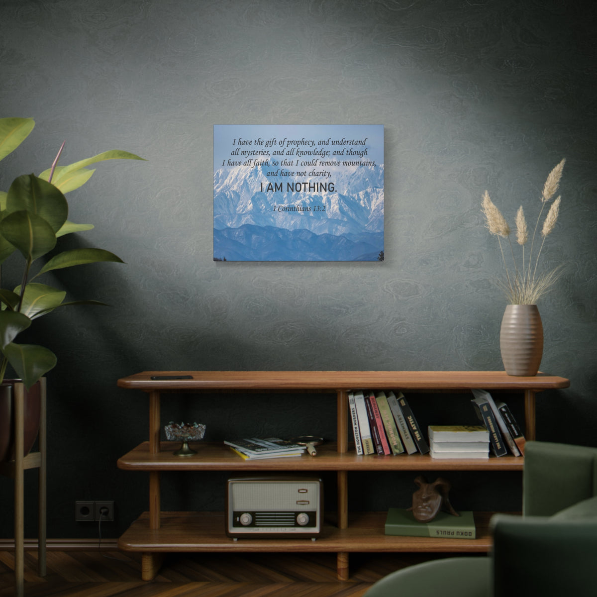 Scripture Canvas I Am Nothing 1 Corinthians 13:2 Christian Wall Art Bible Verse Print Ready to Hang