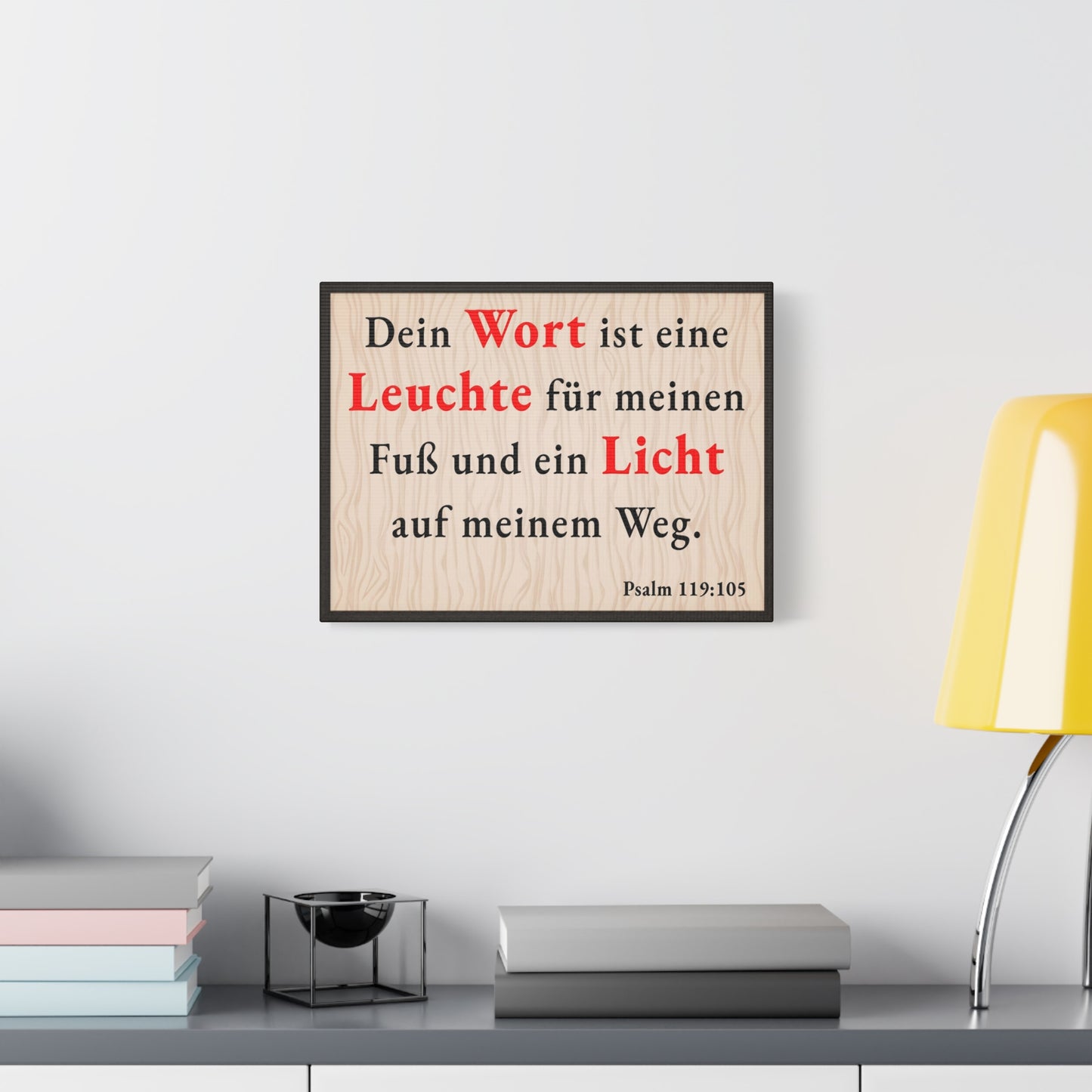 Scripture Walls Psalm 119:105 Word is Light German Bible Verse Canvas Christian Wall Art Ready to Hang Unframed