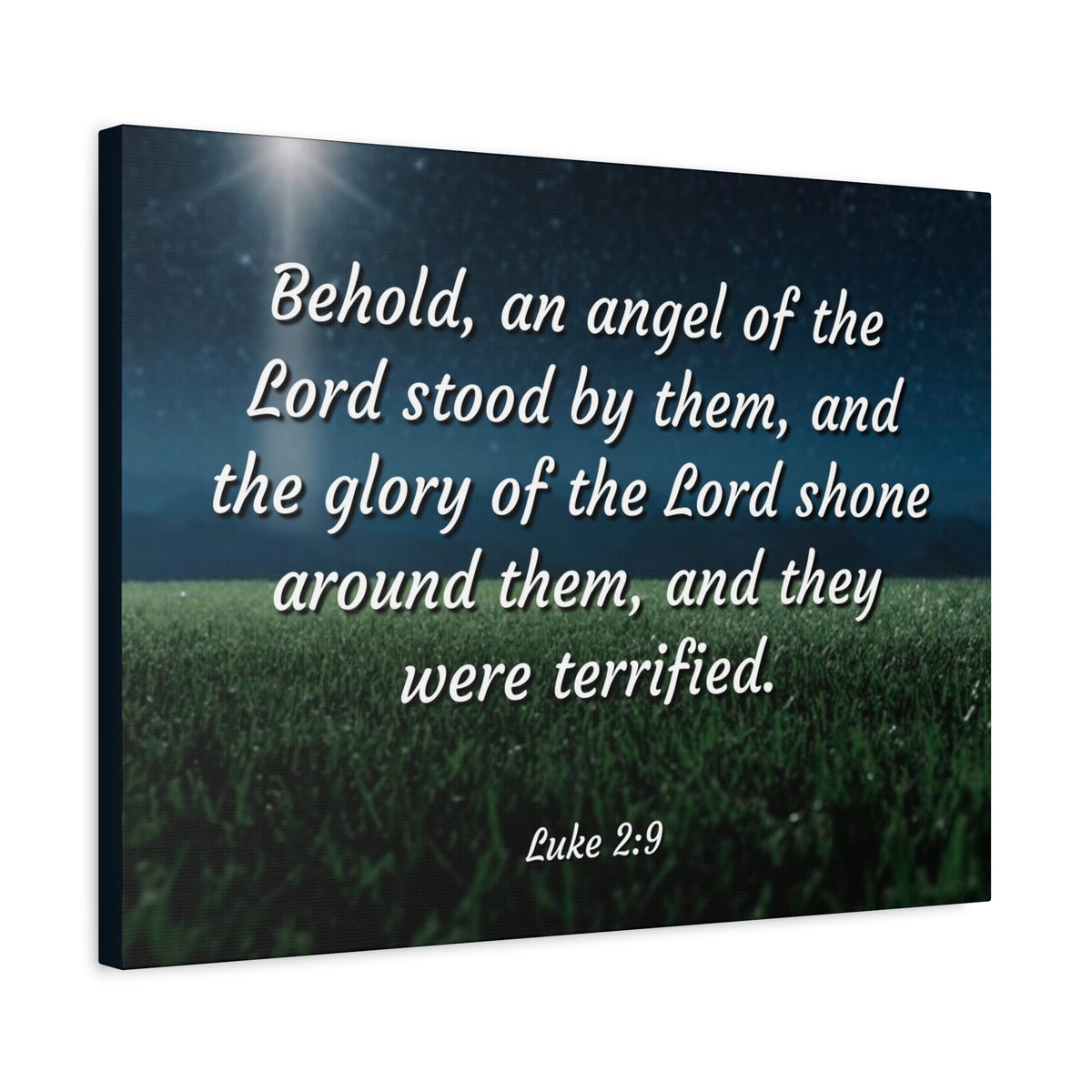 Scripture Canvas The Angel Luke 2:9 Christian Wall Art Bible Verse Print Ready to Hang