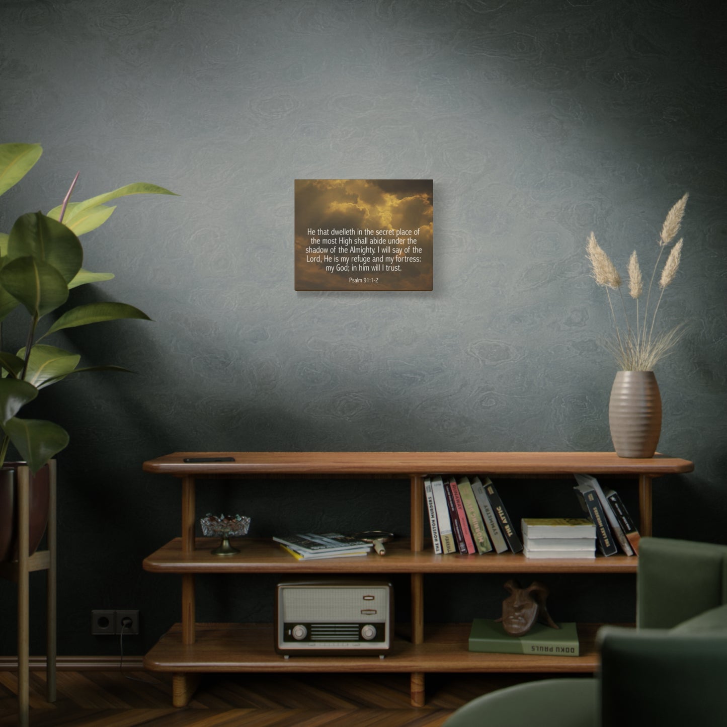 Bible Verse Canvas Secret Place Psalm 91:1-2 Christian Home Décor Wall Art Scripture Ready to Hang Faith Print
