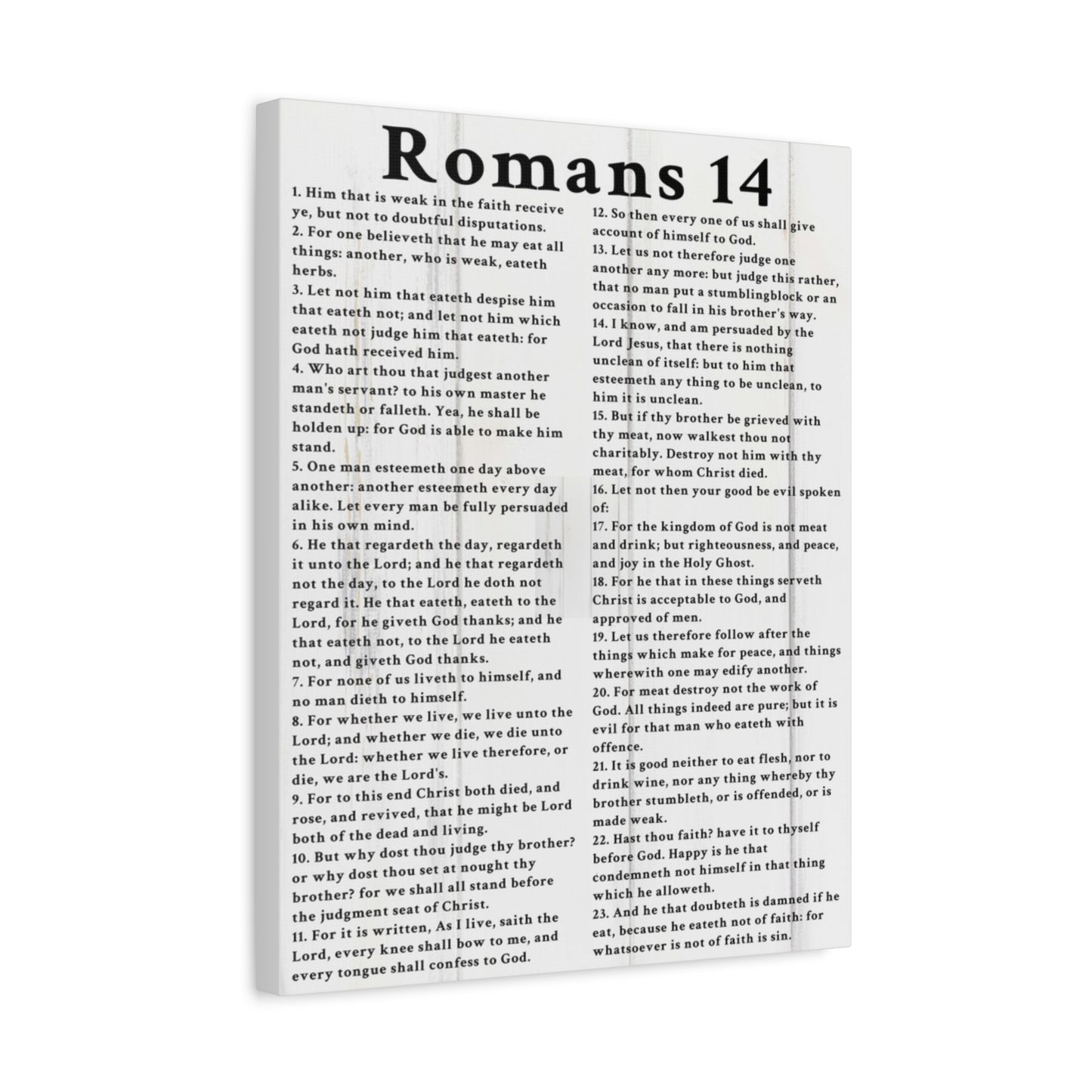 Scripture Walls Romans 14 White Bible Verse Canvas Christian Wall Art Ready to Hang Unframed