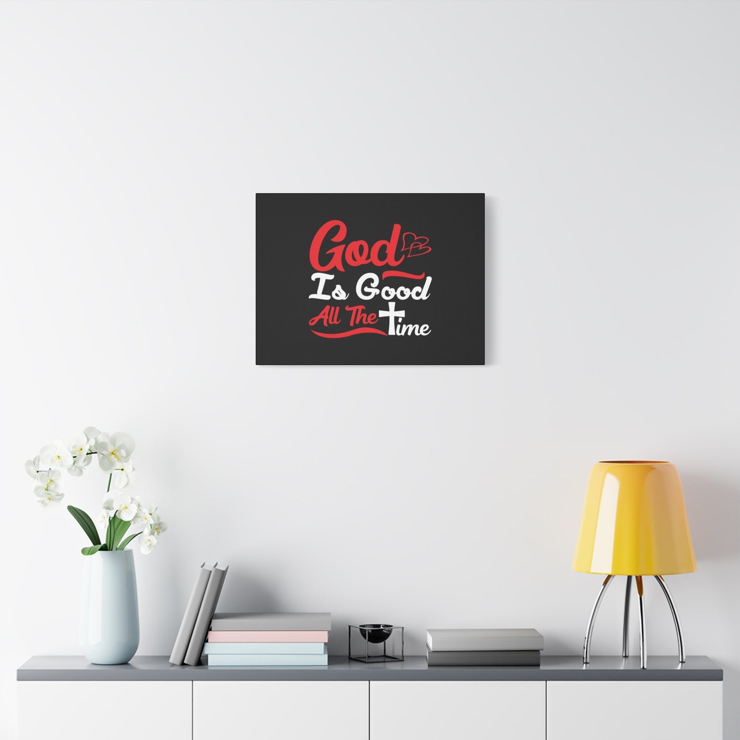Scripture Canvas God Is Good All The Time Psalm 100:5 Christian Wall Art Bible Verse Print Ready to Hang