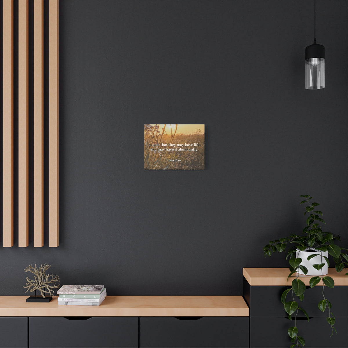 Scripture Canvas Abundantly John 10:10 Christian Wall Art Bible Verse Print Ready to Hang