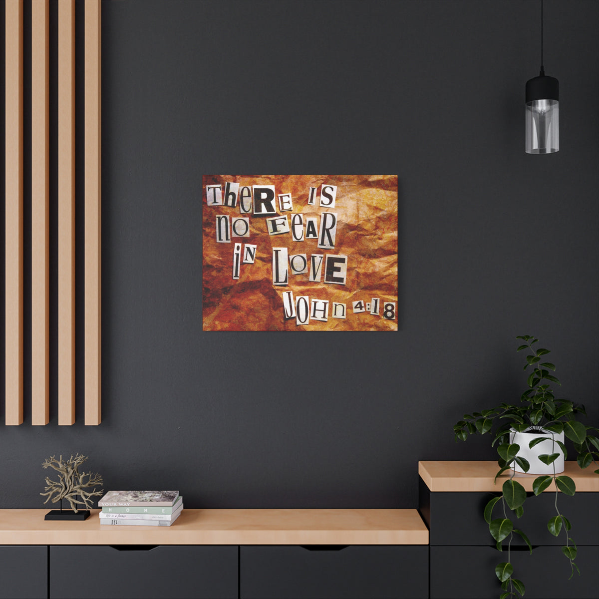 Scripture Canvas In Love John 4:18 Christian Wall Art Bible Verse Print Ready to Hang