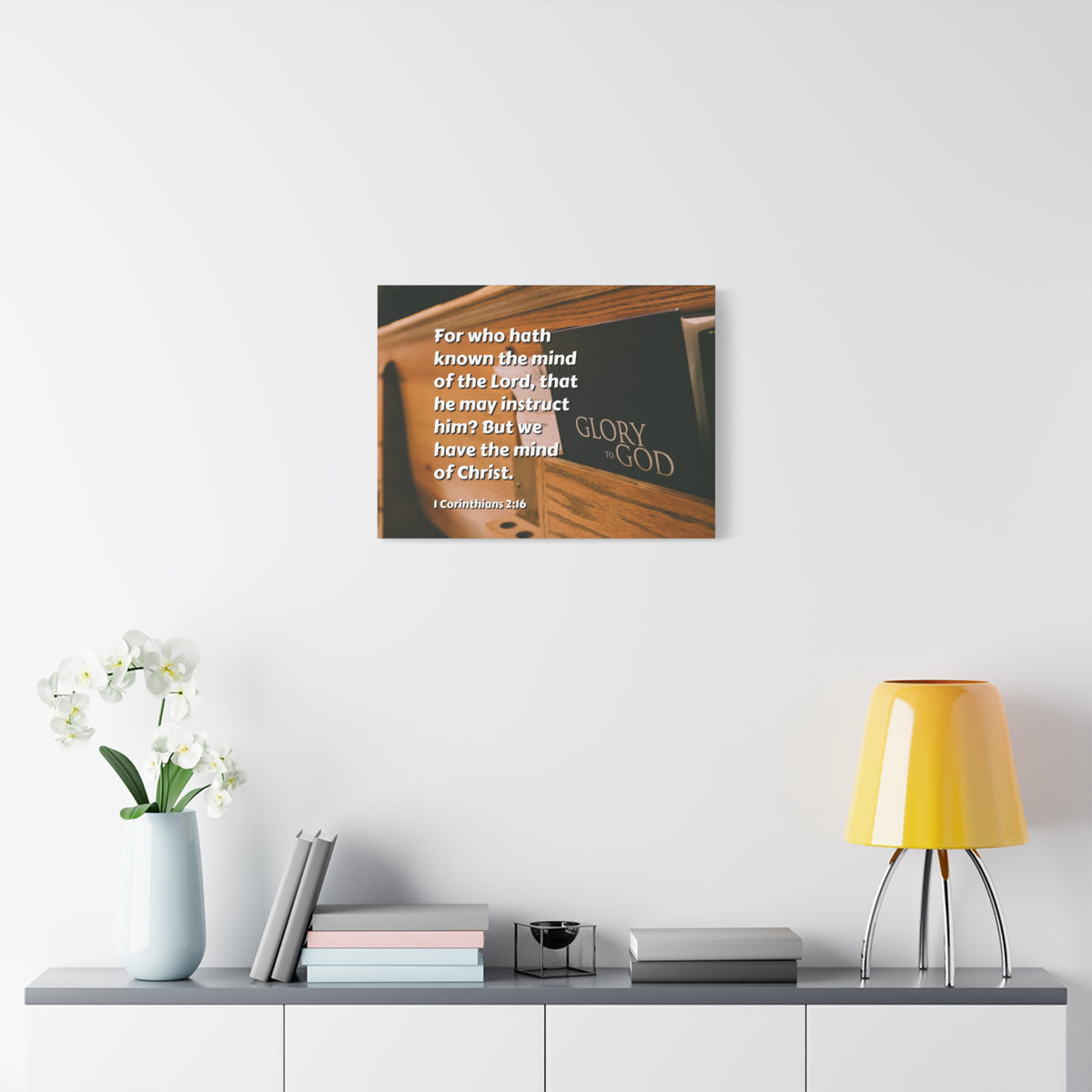 Scripture Canvas Mind Of Christ 1 Corinthians 2:16 Christian Wall Art Bible Verse Print Ready to Hang