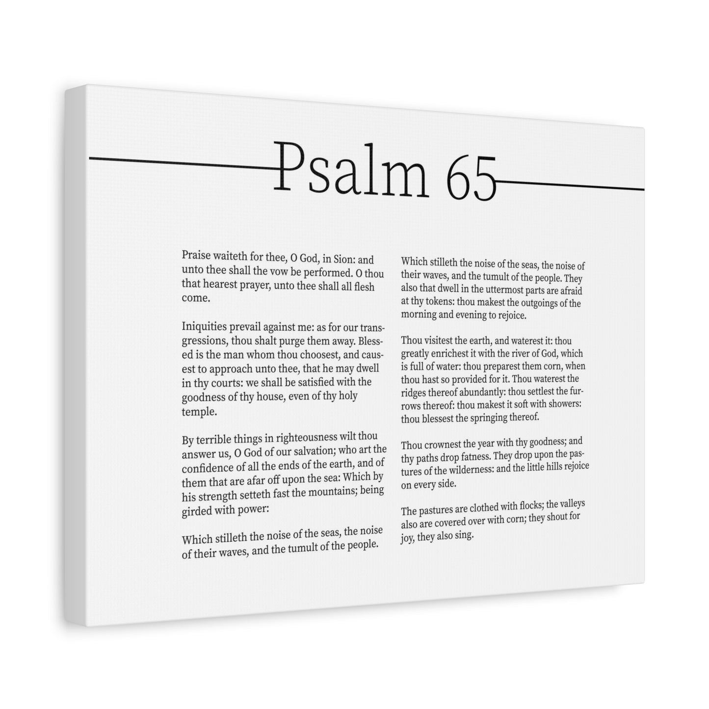 Scripture Canvas God Of Blessings Psalm 65 Christian Wall Art Bible Verse Print Ready to Hang