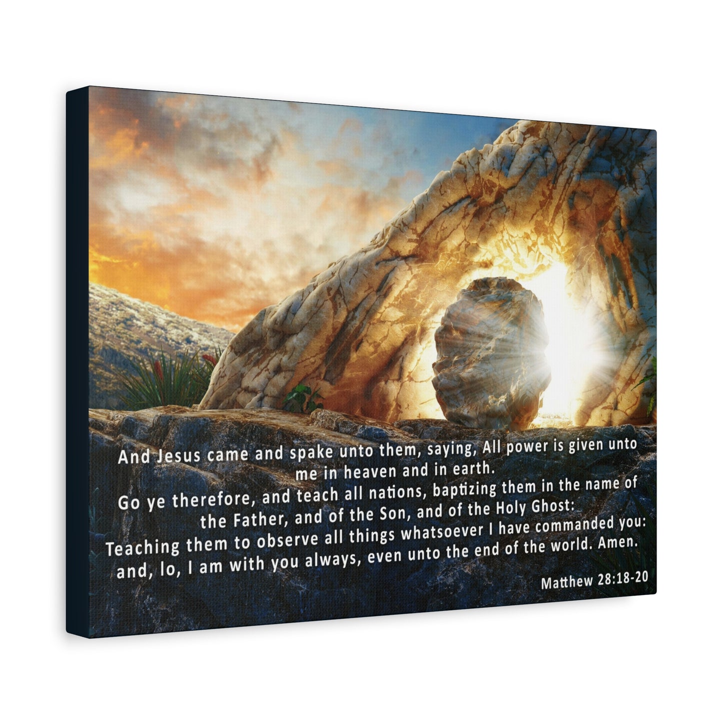 Matthew 28:18-20 The Great Commission Canvas – Christian Wall Art, Ready to Hang
