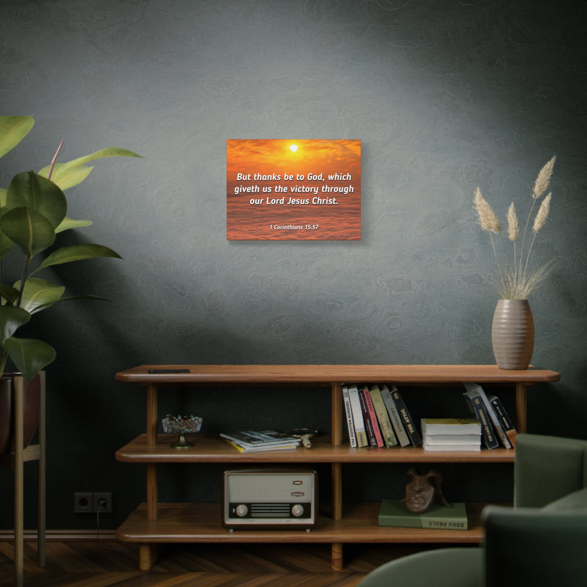 Scripture Canvas The Victory 1 Corinthians 15:57 Christian Wall Art Bible Verse Print Ready to Hang