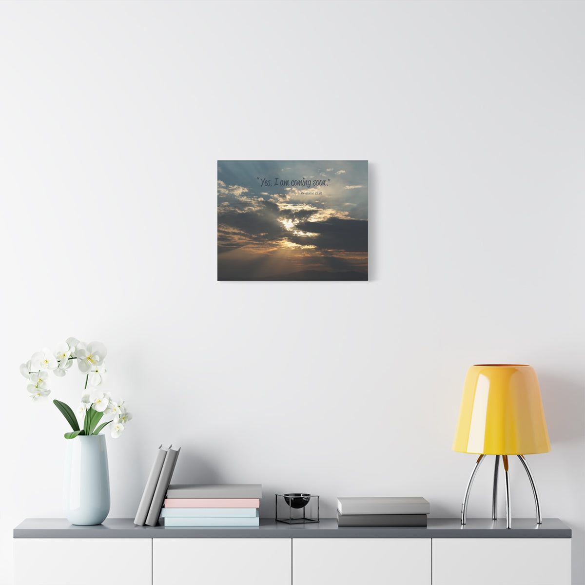 Scripture Canvas I Am Coming Soon Revelation 22:20 Christian Wall Art Bible Verse Print Ready to Hang