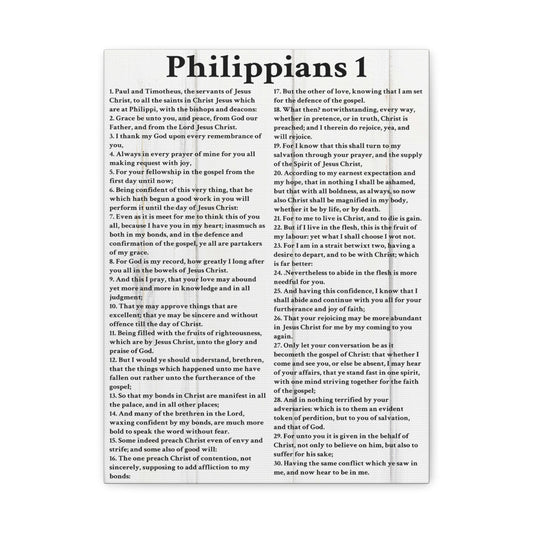 Scripture Walls Philippians 1 White Bible Verse Canvas Christian Wall Art Ready to Hang Unframed