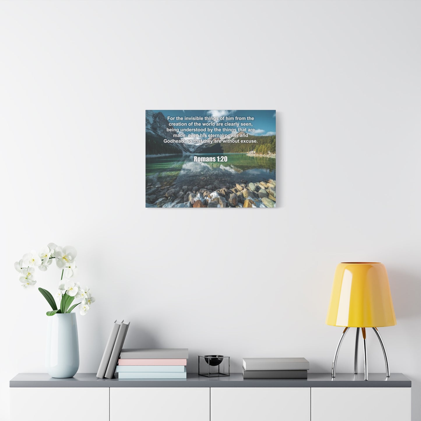 Scripture Canvas Without Excuse Romans 1:20 Christian Wall Art Bible Verse Print Ready to Hang