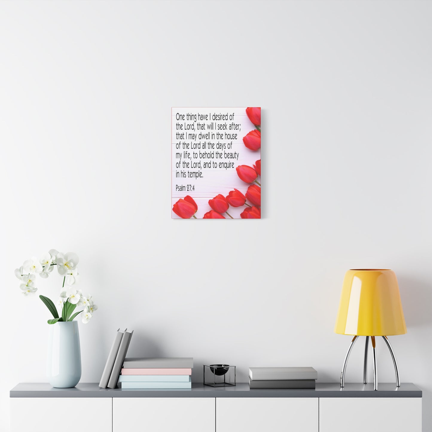 Scripture Canvas The Beauty of The Lord Psalm 27:4 Christian Wall Art Bible Verse Print Ready to Hang