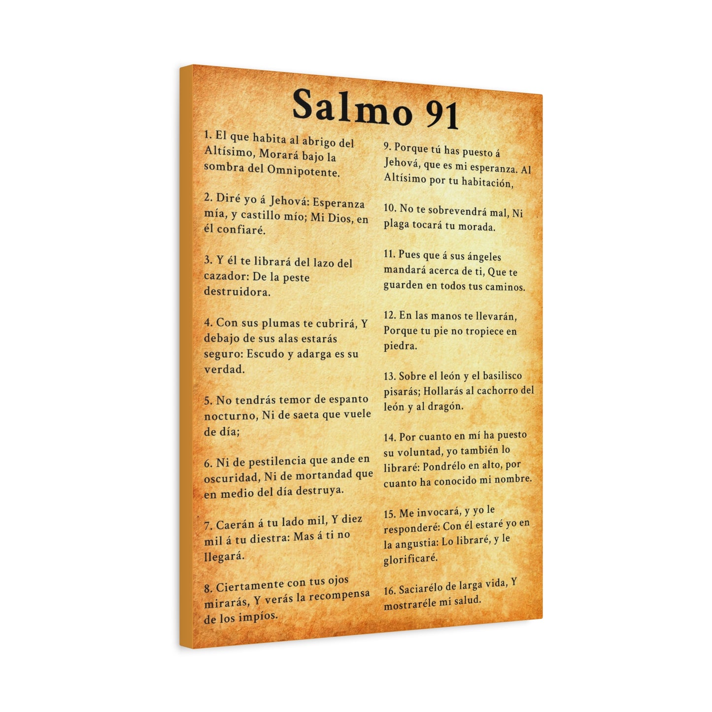 Scripture Walls Salmo 91 Chapter Gold Christian Wall Art Print Ready to Hang Unframed