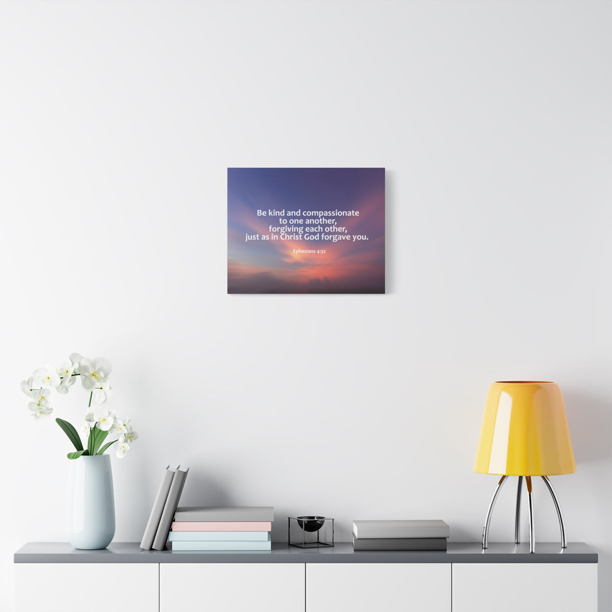 Scripture Canvas Kind and Compassionate Ephesians 4:32 Christian Wall Art Bible Verse Print Ready to Hang