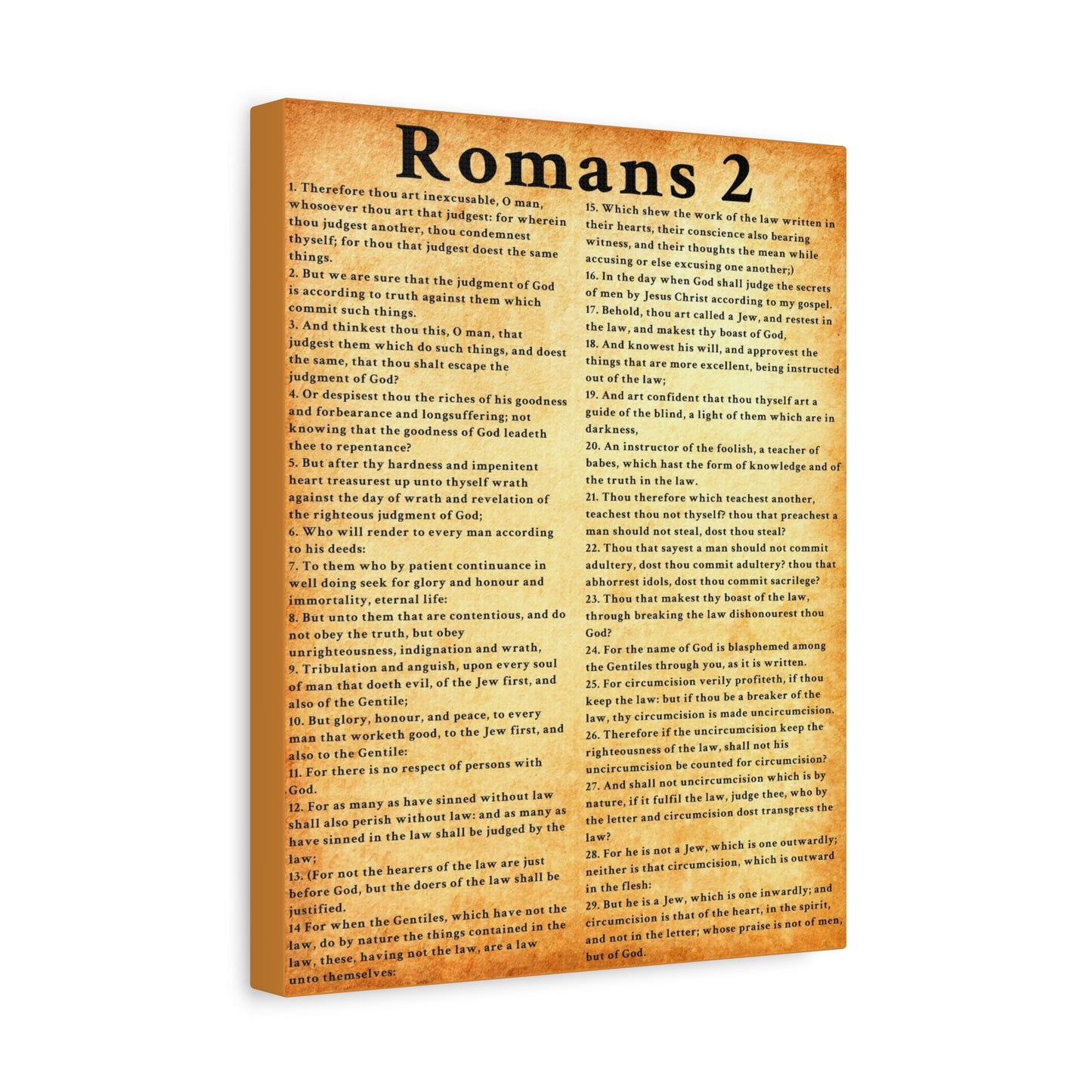 Scripture Walls Romans 2 Gold Bible Verse Canvas Christian Wall Art Ready to Hang Unframed