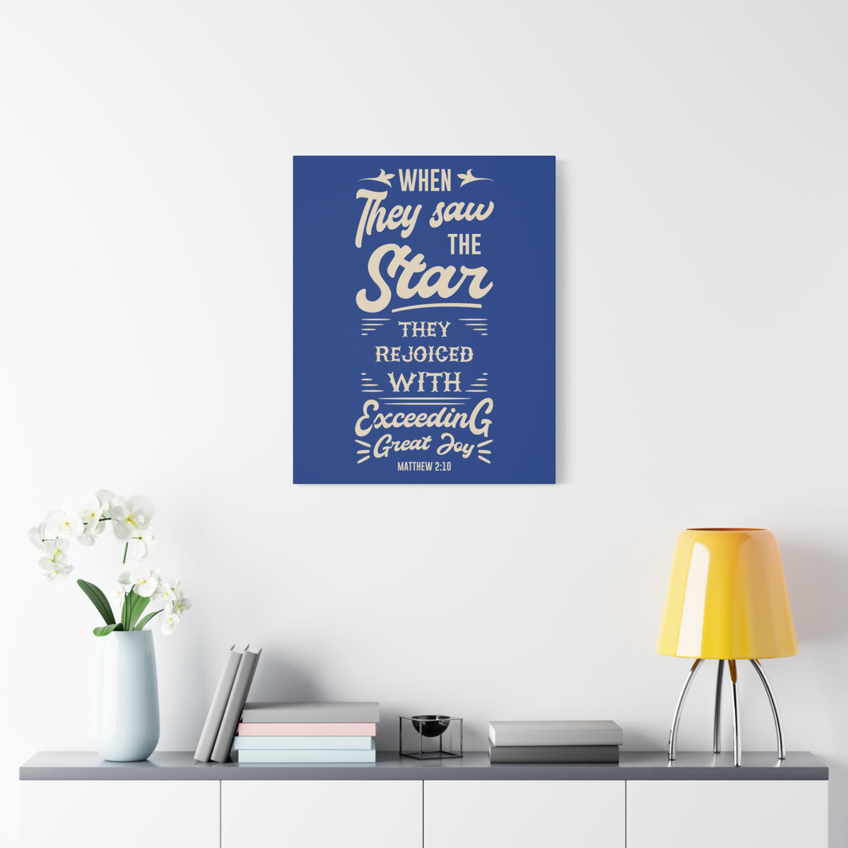 Scripture Canvas Rejoice Matthew 2:10 Christian Wall Art Bible Verse Print Ready to Hang