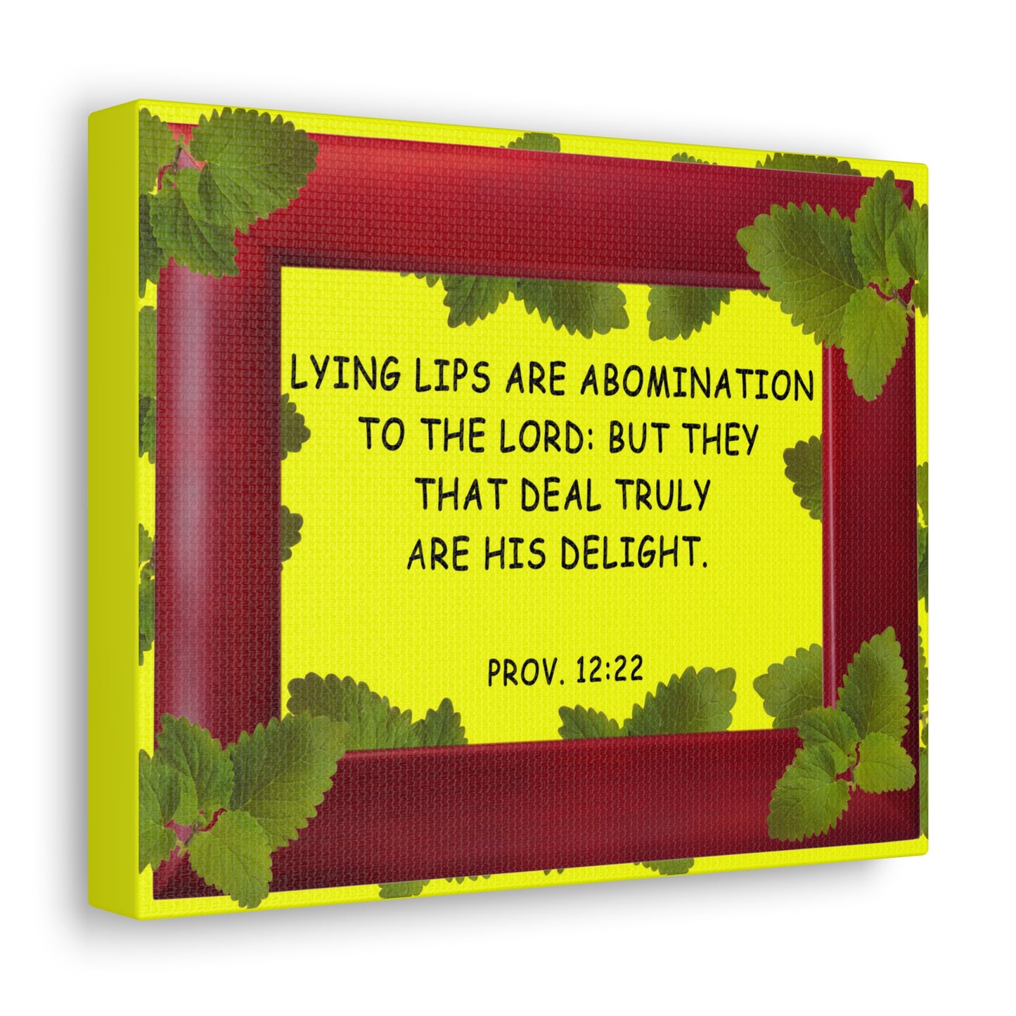 To The Lord Proverbs 12:22 Bible Verse Canvas Christian Wall Art Bible Verse Print Ready To Hang