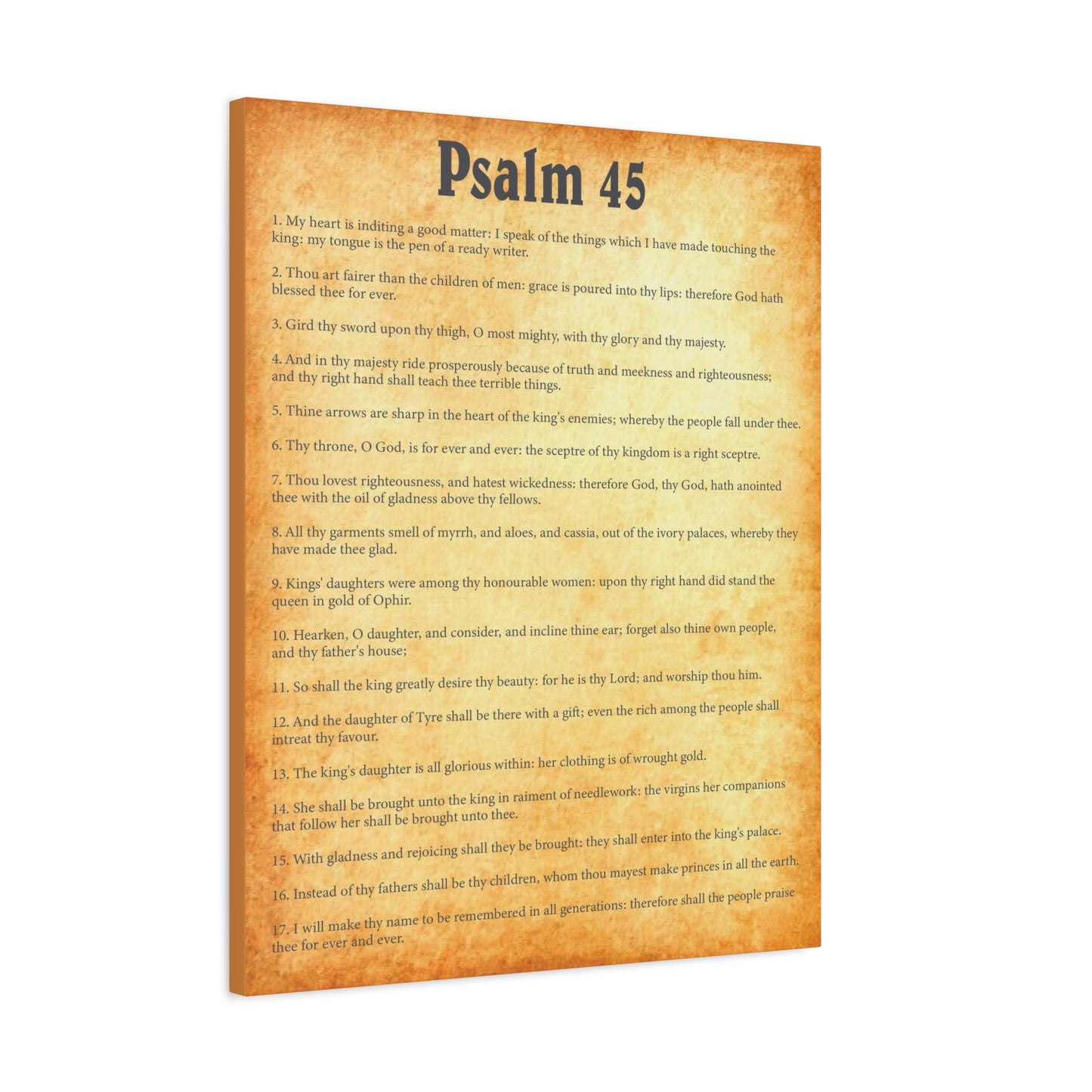 Scripture Walls Psalm 45 Gold Bible Chapter Canvas Christian Wall Art Ready to Hang