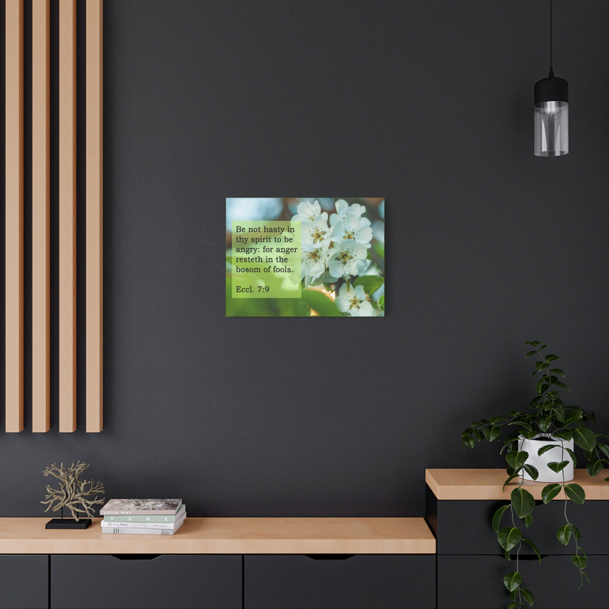 Scripture Canvas Be Not Hasty Ecclesiastes 7:9 Christian Wall Art Bible Verse Print Ready to Hang