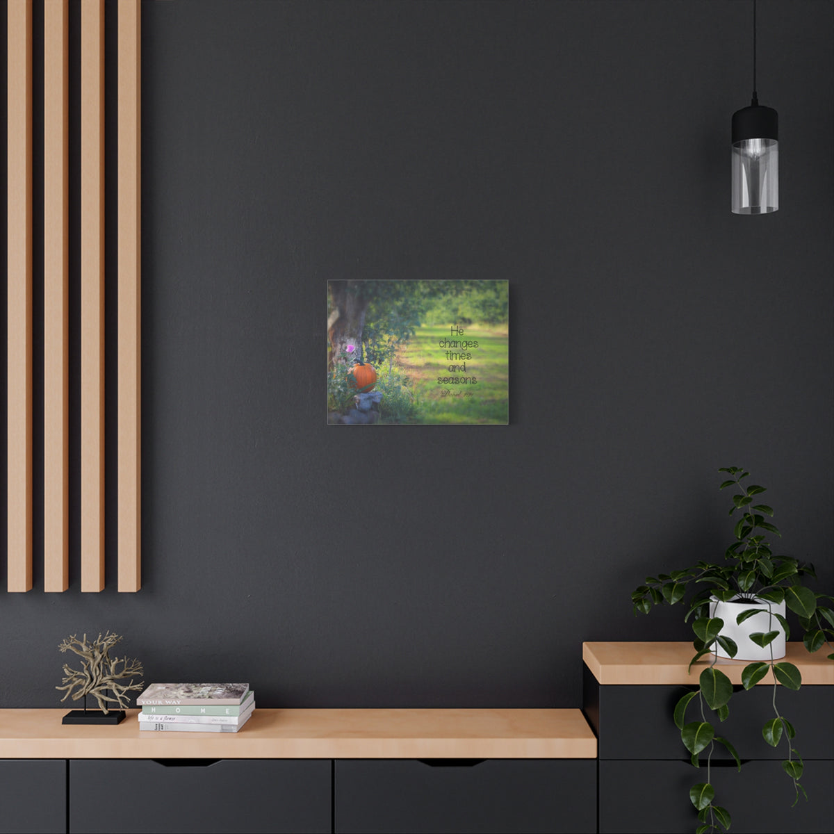 Scripture Canvas Times And Seasons Daniel 2:21 Christian Wall Art Bible Verse Print Ready to Hang