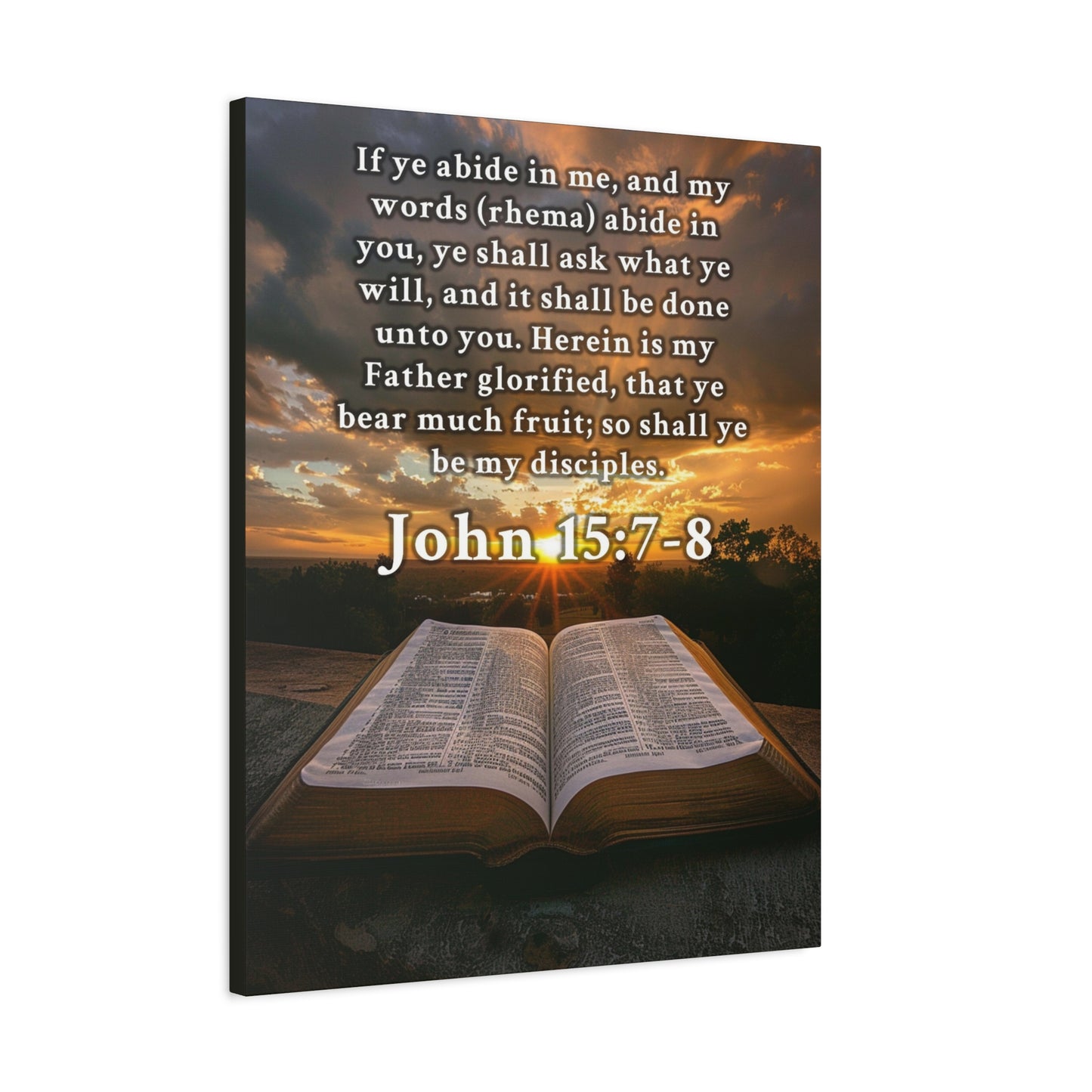 Scripture Walls John 15:7-8 KJV Bible Verse Canvas Christian Wall Art Ready to Hang Unframed
