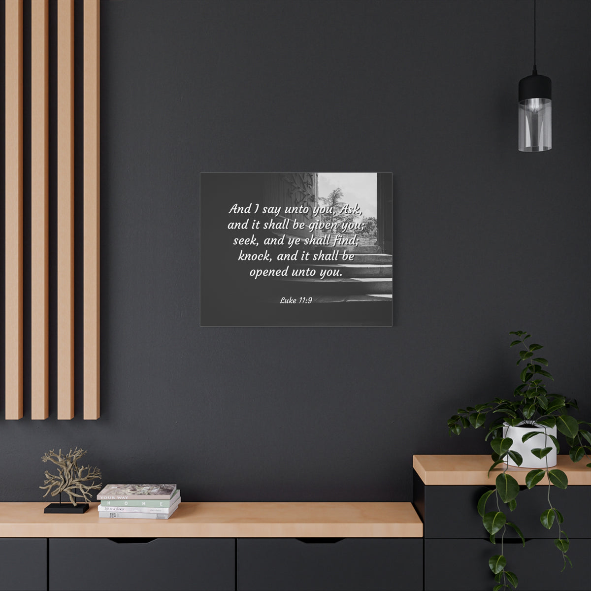 Scripture Canvas Opened Luke 1:9 Christian Wall Art Bible Verse Print Ready to Hang