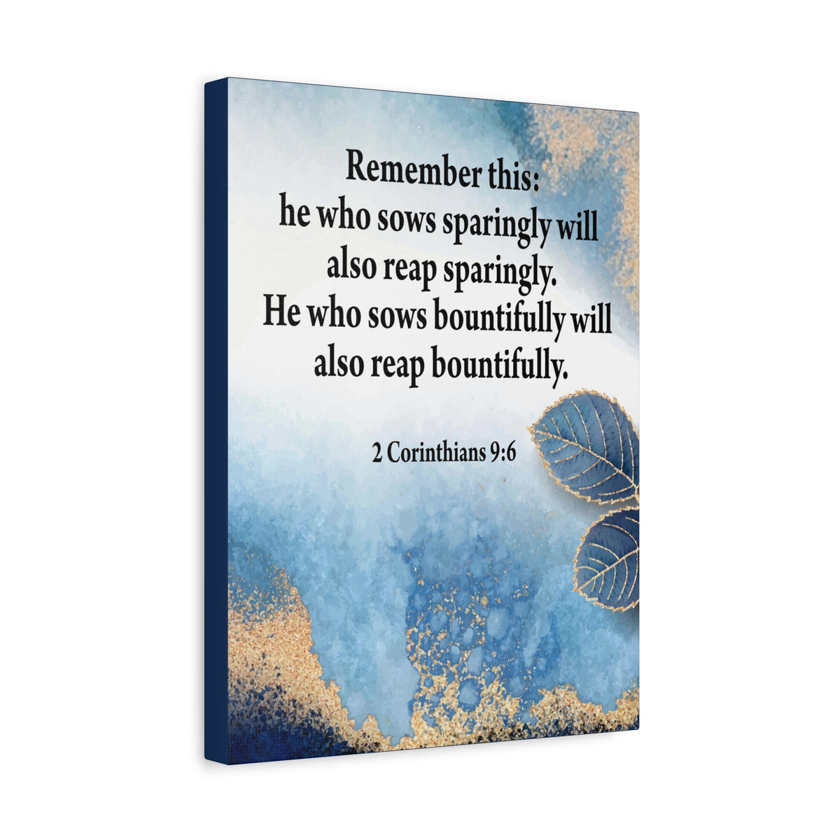 Scripture Canvas Reap What You Sow 2 Corinthians 9:6 Christian Wall Art Bible Verse Print Ready to Hang