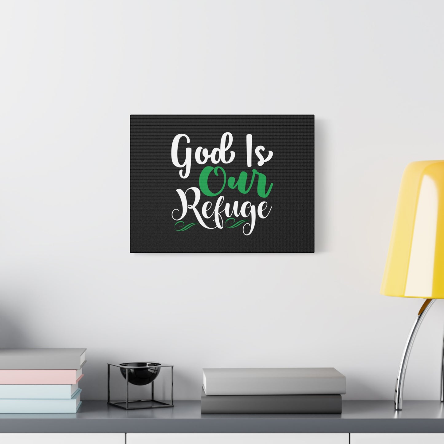 Scripture Canvas God Is Our Refuge Psalm 46:1 Christian Wall Art Bible Verse Print Ready to Hang