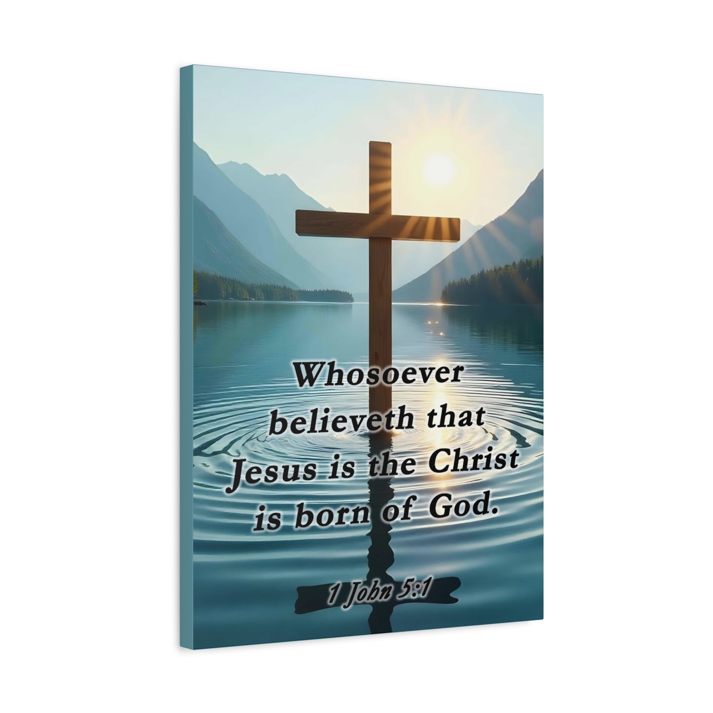 Scripture Walls 1 John 5:1 Jesus is The Christ Bible Verse Canvas Christian Wall Art Ready to Hang Unframed