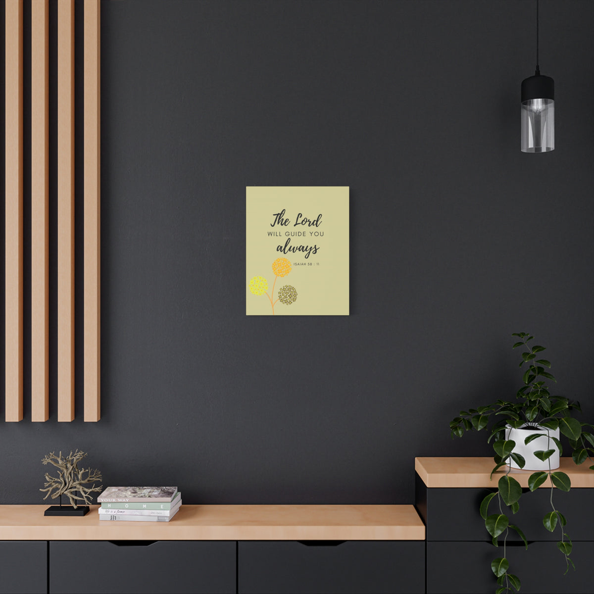 Scripture Canvas The Lord Will Guide You Isaiah 58:11 Christian Wall Art Bible Verse Print Ready to Hang
