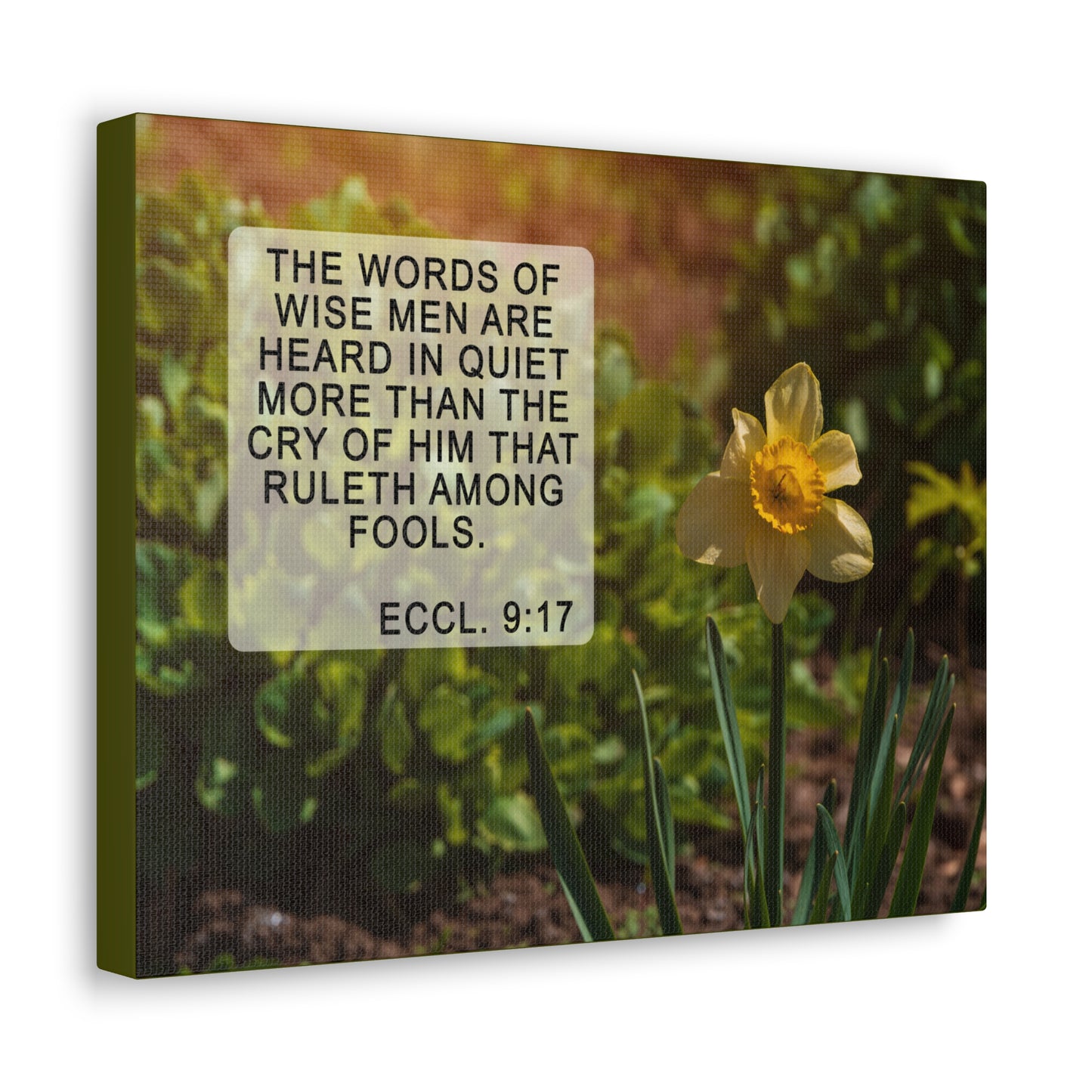 Words Of Wise Eccl 9:17 Bible Verse Canvas Christian Wall Art Ready to Hang