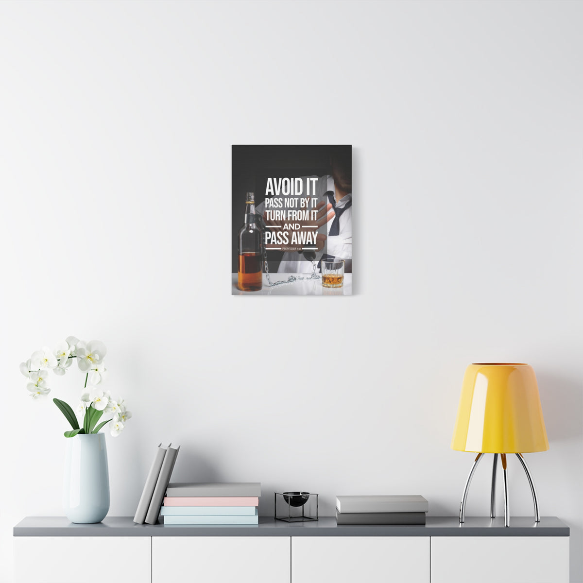 Scripture Canvas Pass Away Proverbs 4:15 Christian Wall Art Bible Verse Print Ready to Hang