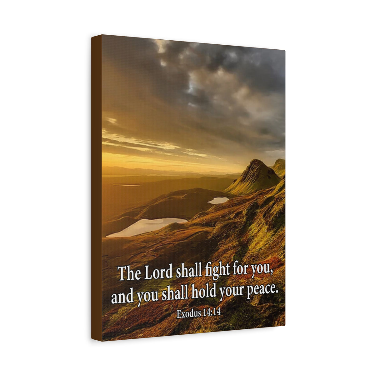 Scripture Canvas The Lord Shall Fight For You Romans 8:31 Christian Wall Art Bible Verse Print Ready to Hang